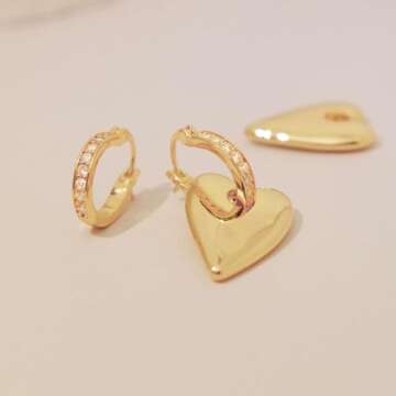 Stunning 14K Gold Plated Heart Drop Earrings Online