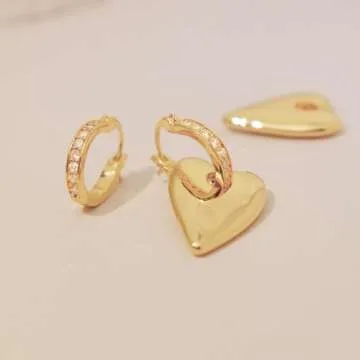 Stunning 14K Gold Plated Heart Drop Earrings Online