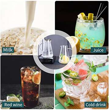 Borosilicate Glass Pitcher with Lid and Spout - 68 Ounces Cold and Hot Water Carafe, Beverage Pitcher for Homemade Iced Tea and Juice (68OZ)