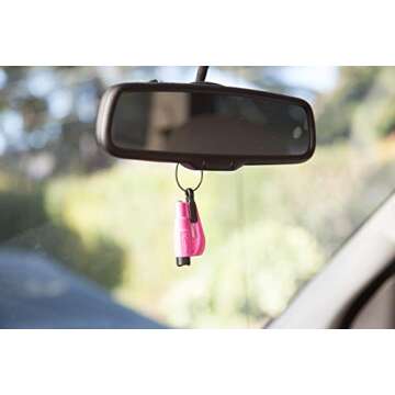 resqme Pack of 2,The Original Emergency Keychain Car Escape Tool, 2-in-1 Seatbelt Cutter and Window ...