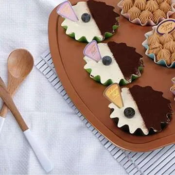 Wave White Cupcake Liners - Gifbera Standard Cupcake Wrappers, Super Greaseproof Brioche Mold Baking Cups Odorless Muffin Liners, 50 Count