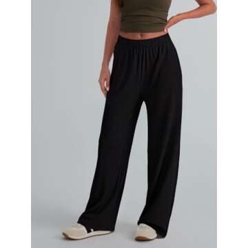 Trendy Queen Womens Wide Leg Pants Sweatpants Comfy Lounge Fit Loose Flowy Pants Fall Fashion Clothe...