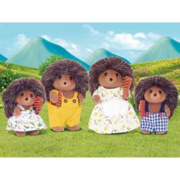 Calico Critters Pickleweeds Hedgehog Family - Set of 4 Collectible Doll Figures for Children Ages 3+