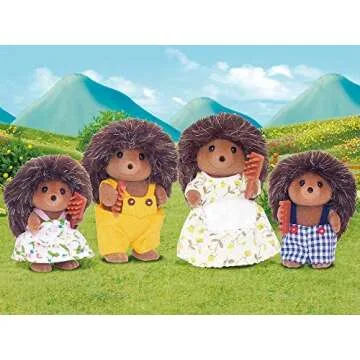 Calico Critters Pickleweeds Hedgehog Family - Set of 4 Collectible Doll Figures for Children Ages 3+