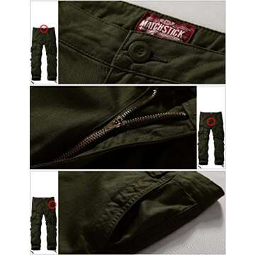 Match Men's Wild Cargo Pants(Army Green,34)