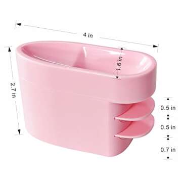 unibouti Dip Powder Recycling Tray System& French Tip Dip Nail Tray, 2-in-1 Nail Art Accessories French Manicure Mold Finger Smile Line Guide Powder Glitter Saver Holder Nail Tech Must Haves (Pink)