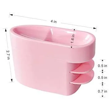 unibouti Dip Powder Recycling Tray System& French Tip Dip Nail Tray, 2-in-1 Nail Art Accessories French Manicure Mold Finger Smile Line Guide Powder Glitter Saver Holder Nail Tech Must Haves (Pink)