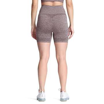 Aoxjox Vital Seamless Biker Shorts for Women High Waist Workout Booty Running Yoga Short 5" (Vital Coffee Marl, X-Small)