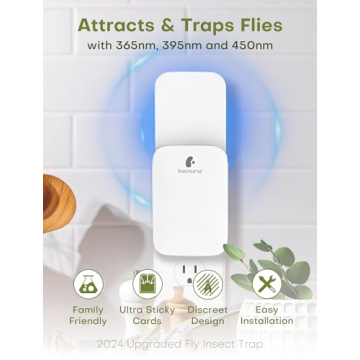 Top Kiwinurse Indoor Fly Trap - Large Coverage & Refills