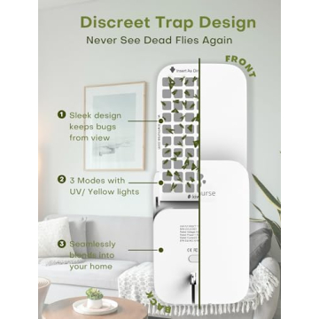 Top Kiwinurse Indoor Fly Trap - Large Coverage & Refills