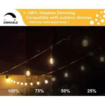SUNTHIN 48FT Dimmable Outdoor String Lights for Parties