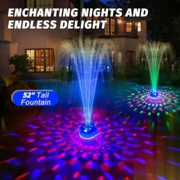 ChlorStar Floating Pool Fountain with Remote, Whale Pool Fountain with Lights, Rechargeable Pool Wat...