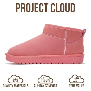 Project Cloud Genuine Suede Ankle Boots for Women - Water Resistant with Memory Foam Insole Winter B...