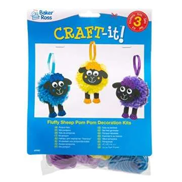 Baker Ross Fluffy Sheep Pom Pom Kits - Creative Kids Crafts