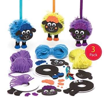 Baker Ross Fluffy Sheep Pom Pom Kits - Creative Kids Crafts