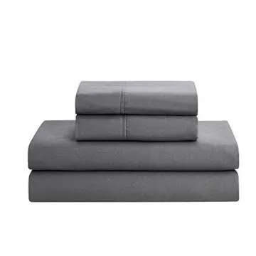 King Size Comforter Set 8 Piece Bed in a Bag with Bed Skirt, Fitted Sheet, Flat Sheet, 2 Pillowcases, 2 Pillow Shams, King, Pintuck Gray