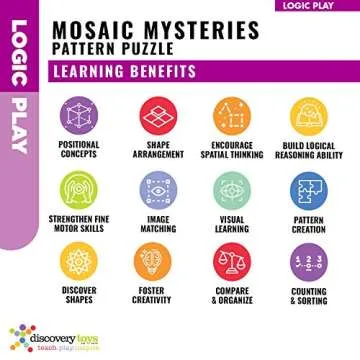 Discovery Toys Mosaic Mysteries Pattern Puzzle | Kid-Powered Learning | STEM Educational Toy Learning & Childhood Development 8 Years and Up