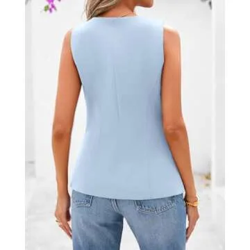 BTFBM Stylish Summer Sleeveless Blazer Vest for Women