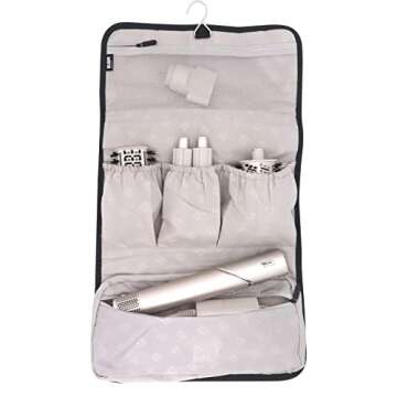 Buwico BUBM Travel Case Carry Case Portable Storage Bag Roller Hanging Bag Organizer for Dyson Airwrap Styler,Black Travel Case for Shark Flexstyle