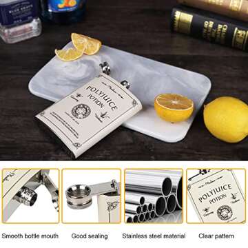 Mealivos 8 oz Stainless Steel Hip Flask (white)