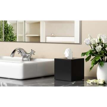 FEMELI Square Acrylic Tissue Box Cover - Modern & Versatile Holder for All Spaces