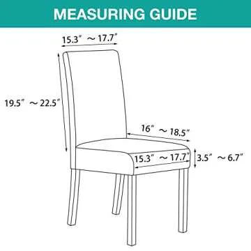 Turquoize Chair Covers for Dining Chairs, Grey Dining Chair Covers Set of 2 Spandex Removable Seat Covers for Dining Room Chairs Parson Chair Protector Covers for Home, Hotel, Ceremony (2, Grey)