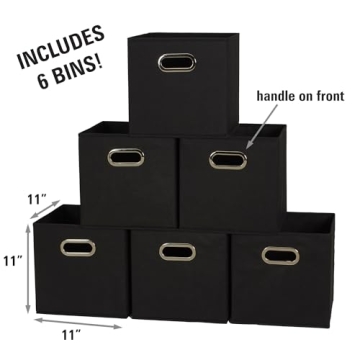 Household Essentials Foldable Fabric Storage Bins Set of 6