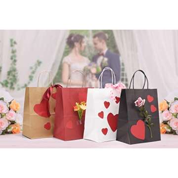 GSSUSA Kraft Paper Gift Bags 8x4.75x10.5 Paper Bags with Handles, Black 25 Pcs, Bulk Kraft Gift Bag for Shopping, Craft, Grocery, Party, Retail, Lunch, Business, Wedding, Merchandise, Boutique