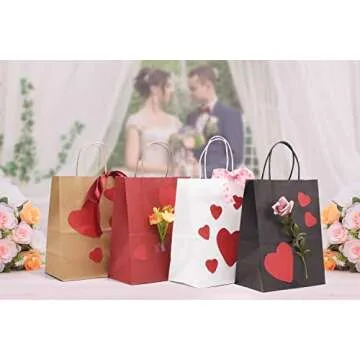 GSSUSA Kraft Paper Gift Bags 8x4.75x10.5 Paper Bags with Handles, Black 25 Pcs, Bulk Kraft Gift Bag for Shopping, Craft, Grocery, Party, Retail, Lunch, Business, Wedding, Merchandise, Boutique