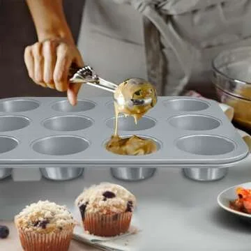 BETTERBEAUTY Baking Pans Set 10 Pcs, Nonstick Professional Kitchen Bakeware Sets with Cookie Sheets, Muffin Pan, Bread Pan, Loaf Pan, Cake Pan and Cooling Rack, 0.8mm Thick/Dishwasher Safe/Heavy Duty