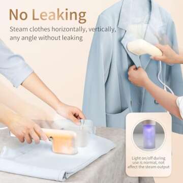 Kebnor Steamer for Clothes, Portable Steamer, 15s Fast Heat-up Handheld Steamer for Clothes, Travel Steamer, Clothing Steamer, Horizontal & Vertical Steaming, Garment Steam Iron for Home and Travel