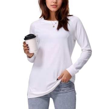 Cnlinkco Women’s Oversized Long Sleeve Crewneck Tops – Fall Casual Blouses