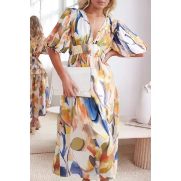 Sissyaki Women's Floral Midi Dress Perfect for Summer