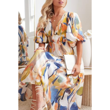 Sissyaki Women's Floral Midi Dress Perfect for Summer