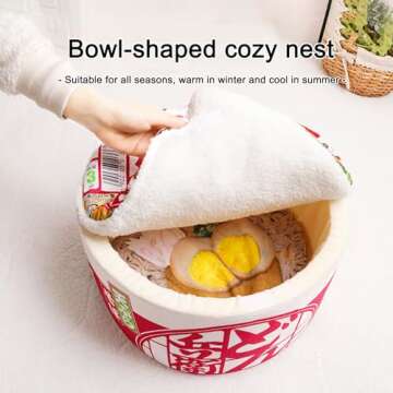 寵幸 Ramen Noodle Pet Bed - Super Soft Cozy Nest for Pets