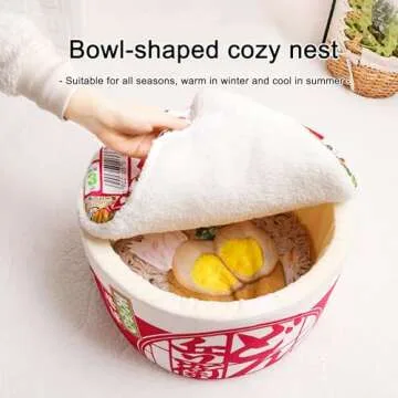 寵幸 Ramen Noodle Pet Bed - Super Soft Cozy Nest for Pets