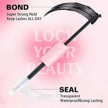 wiwoseo Lashes Glue Bond and Seal Cluster Lashes Glue Super Strong Hold Lashes Glue for Extension La...
