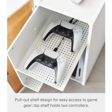 Yamazaki Home Tower Game Console Rack - Stylish Storage Solution