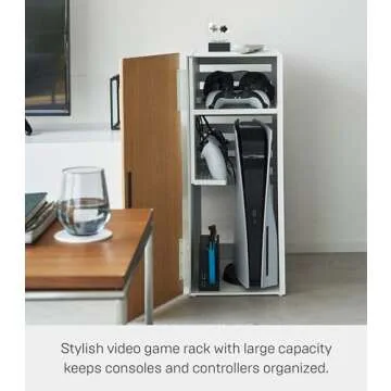 Yamazaki Home Tower Game Console Rack - Stylish Storage Solution