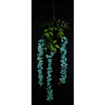 iWisteria 36 Pack 3.6FT Artificial Hanging Flowers Wedding Decoration Arch Greenery Vines Ceremony Backdrop Fake Wisteria Silk Party String Home Rattan Plants Bush Plastic Garland (Blue)