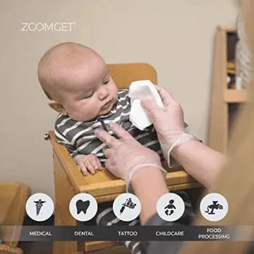 AMMEX Clear Vinyl Disposable Exam Gloves for Safety