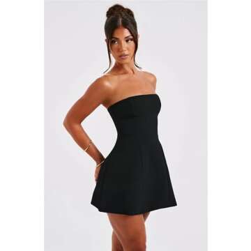 Wirunsy Strapless Short Homecoming Dresses for Teens 2025 A Line Mini Cocktail Gowns Backless Sleeveless Graduation Dress