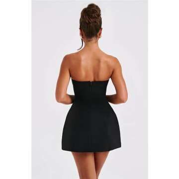 Wirunsy Strapless Short Homecoming Dresses for Teens 2025 A Line Mini Cocktail Gowns Backless Sleeveless Graduation Dress