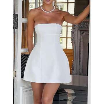 Wirunsy Strapless Short Homecoming Dresses for Teens 2025 A Line Mini Cocktail Gowns Backless Sleeveless Graduation Dress