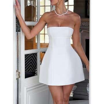 Wirunsy Strapless Short Homecoming Dresses for Teens 2025 A Line Mini Cocktail Gowns Backless Sleeveless Graduation Dress