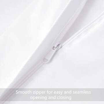 RUIKASI White Duvet Cover King Size - Soft Double Brushed Duvet Cover Set King, 3 Pieces with Zipper Closure, 1 Duvet Cover 104x90 inches and 2 Pillow Shams