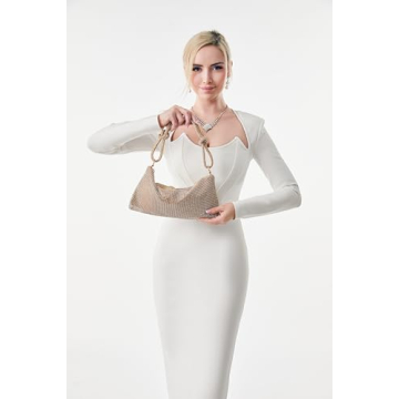 UMREN Rhinestone Hobo Bag Chic Evening Handbag for Women