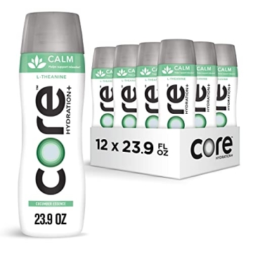 CORE Hydration+ Calm, Cucumber Essence Nutrient Enhanced Water with L-Theanine, 23.9 Fl Oz Bottle (P...