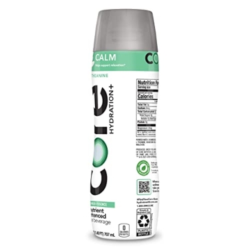 CORE Hydration+ Calm, Cucumber Essence Nutrient Enhanced Water with L-Theanine, 23.9 Fl Oz Bottle (Pack of 12)