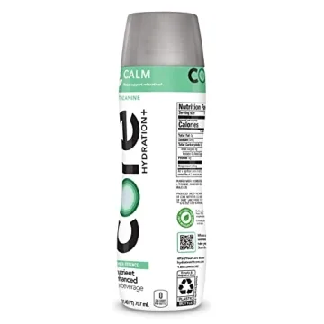 CORE Hydration+ Calm, Cucumber Essence Nutrient Enhanced Water with L-Theanine, 23.9 Fl Oz Bottle (Pack of 12)